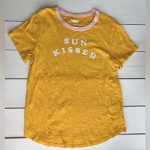 OLD NAVY Yellow Pink Sun Kissed Graphic Tee Size Medium
